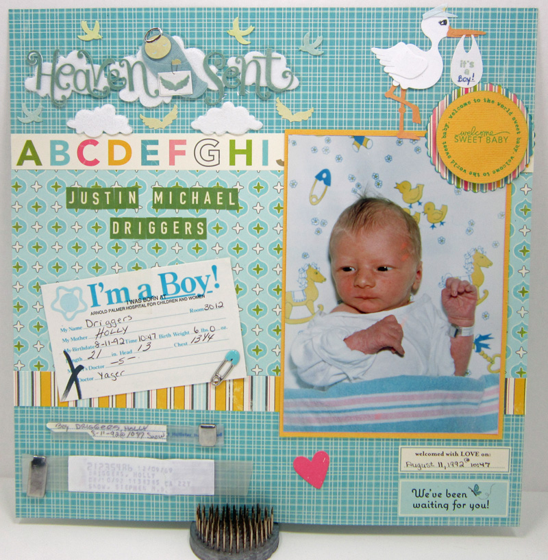 Scrapbook Layout for Justin's Baby Book - Kat's Adventures in Paper  Crafting
