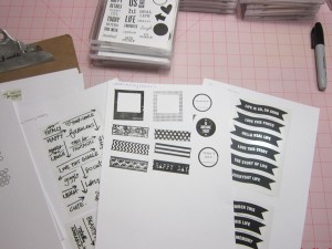 Sample of my stamp inventory binder pages