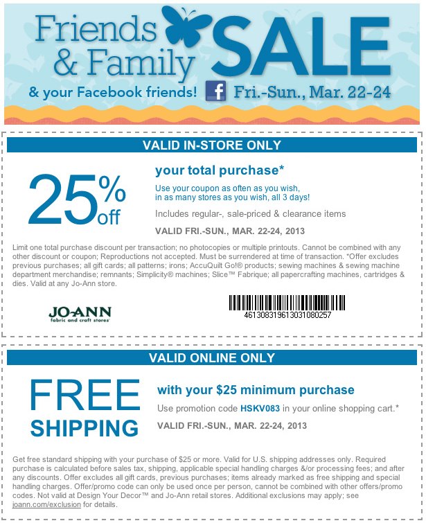 Printable Joann's coupon