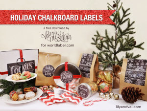 Free Holiday Chalkboard Labels