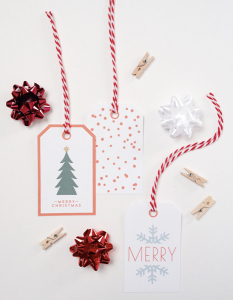Free printable red and green holiday tags
