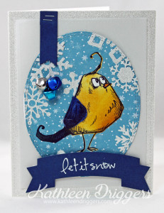 Crazy Bird Let It Snow Card
