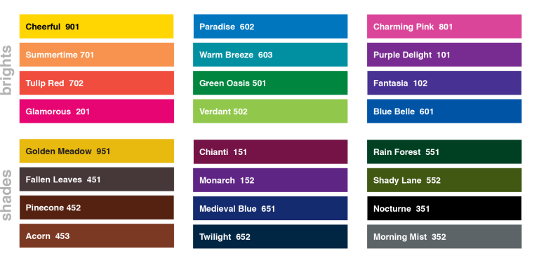 Versafine Clair Ink Color Chart
